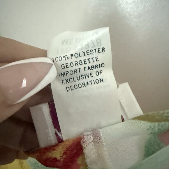 Y2K Camisole Blouse Sheer Floral Romantic Coquette Sexy Babydoll M - Picture 4 of 9